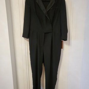 Banana Republic, Black Tuxedo Style Jumpsuit, Size 8, snap closure on front with